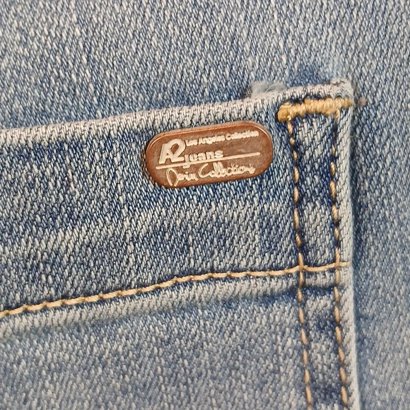 A2 SA Jeans Ankle Skinny LIGHT Wash Denim Button Fly Mid Rise size 7 - Picture 6 of 9